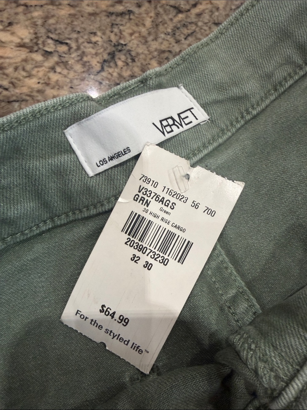 Olive Green High-Rise Utility Jeans for Women - Picture 9 of 9